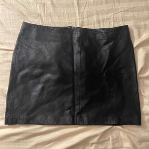 Leather mini skirt